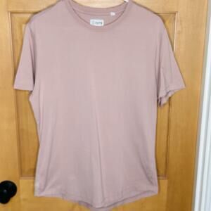 Cuts Curve Hem T-Shirt Size M Dusty Pink Pima Cotton Short Sleeves